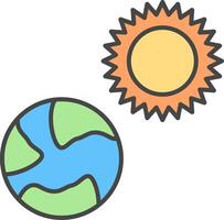 Earth Line Filled Light Icon vector