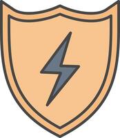 Shield Line Filled Light Icon vector