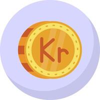 Krone Glyph Flat Bubble Icon vector