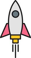 Rocket Line Filled Light Icon vector