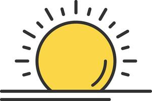 Sun Line Filled Light Icon vector