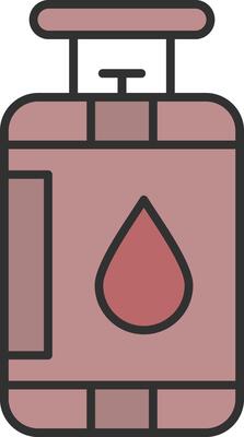 Gas Cylinder Line Filled Light Icon
