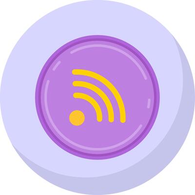 Rss Glyph Flat Bubble Icon