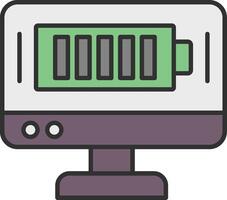 Battery Line Filled Light Icon vector