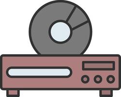 Dvd Player Line Filled Light Icon vector