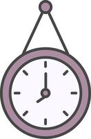 Wall Clock Line Filled Light Icon vector