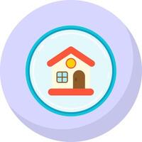 hogar glifo plano burbuja icono vector