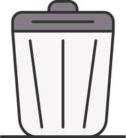 basura línea lleno ligero icono vector