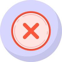 Cancel Glyph Flat Bubble Icon vector