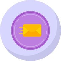 Send Glyph Flat Bubble Icon vector