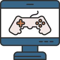 Game Line Filled Light Icon vector