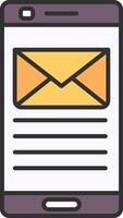 Email Line Filled Light Icon vector