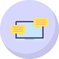 Chatting Glyph Flat Bubble Icon vector