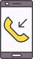 Incoming Call Line Filled Light Icon vector