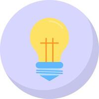 Bulb Glyph Flat Bubble Icon vector