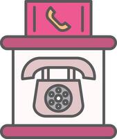 Telephone Booth Line Filled Light Icon vector