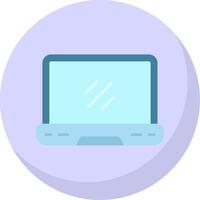 Laptop Glyph Flat Bubble Icon vector