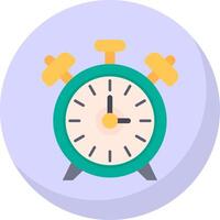 alarma reloj glifo plano burbuja icono vector