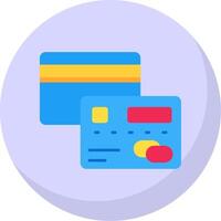 Credit card Glyph Flat Bubble Icon vector