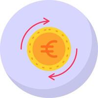 euro glifo plano burbuja icono vector