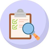 Research Glyph Flat Bubble Icon vector