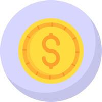 Dollar coin Glyph Flat Bubble Icon vector