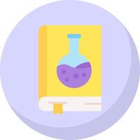 química libro glifo plano burbuja icono vector