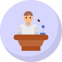 Lecturer Glyph Flat Bubble Icon vector