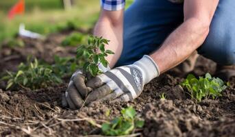 AI generated Volunteers plant trees together in a nature campaign for President Day environment day photo