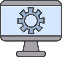 Monitor Screen Line Filled Light Icon vector