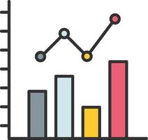 Bar Chart Line Filled Light Icon vector