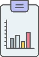 Bar Chart Line Filled Light Icon vector