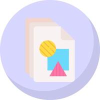 File Glyph Flat Bubble Icon vector