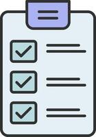 Checklist Line Filled Light Icon vector