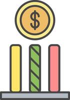 Dollar Line Filled Light Icon vector