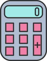 Calculator Line Filled Light Icon vector