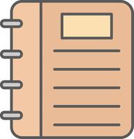 Note Book Line Filled Light Icon vector