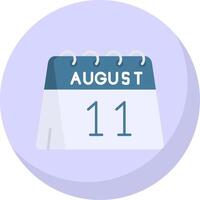 11 de agosto glifo plano burbuja icono vector