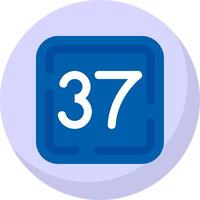 Thirty Seven Glyph Flat Bubble Icon vector