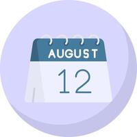 12mo de agosto glifo plano burbuja icono vector