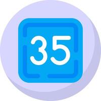 Thirty Five Glyph Flat Bubble Icon vector