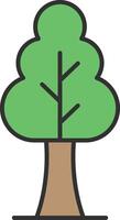 Tree Line Filled Light Icon vector