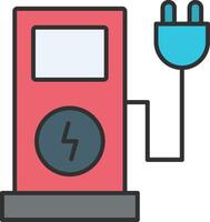 Electric Charge Line Filled Light Icon vector