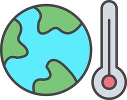 Global Warming Line Filled Light Icon vector