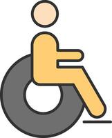 Disabled Line Filled Light Icon vector