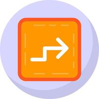 Zigzag Glyph Flat Bubble Icon vector