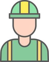 Engineer Line Filled Light Icon vector