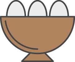 Egg Bowl Line Filled Light Icon vector