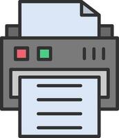 Printer Line Filled Light Icon vector