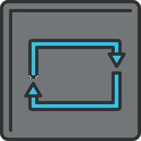 Rectangular Arrow Line Filled Light Icon vector